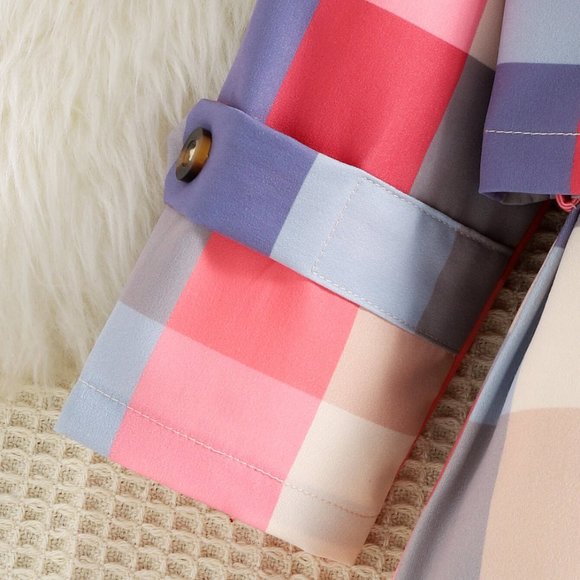 GIRLS PLAID JACKET AND SLEEVELESS DRESS SET - Picture 3 of 6